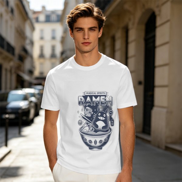 Magical Spirits Ramen Totoro Graphic Olive T-Shirt