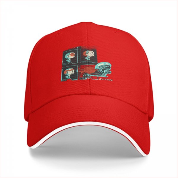 Black Baseball Cap With Sci-Fi Alien Facehugger Art Print