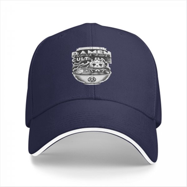 Black baseball cap with Ramen Cult graphic print