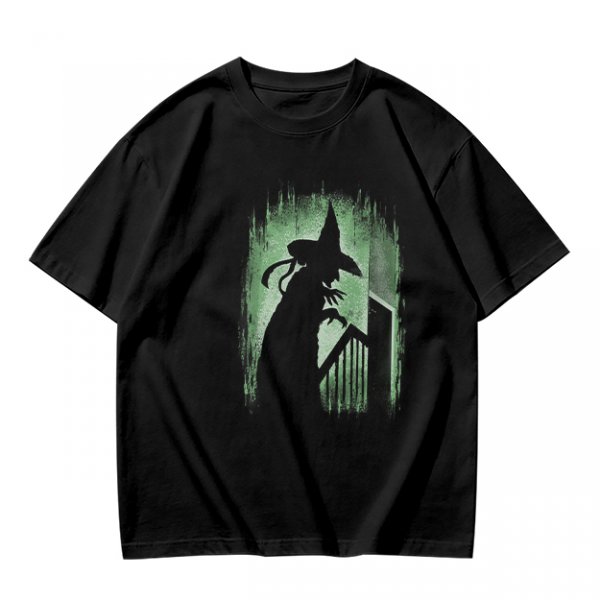 Olive T-Shirt With Spooky Witch Silhouette Halloween Graphic