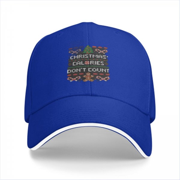 Black Baseball Cap With Christmas Calories Don't Count Festive Print
