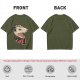 Olive T-Shirt With Aggressive Opossum 'LIFE!' Graphic Print
