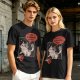 Olive cat graphic t-shirt with 'I don't wanna adult' print