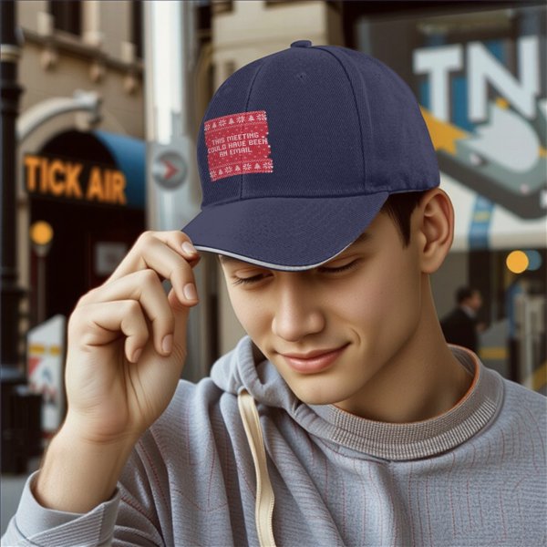 Black Baseball Cap With 'This Meeting Could Have Been An Email' Christmas Print