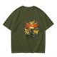Olive graphic t-shirt with Dark Souls metal-style print