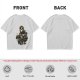 Olive Graphic T-Shirt With The Cult Of Pizza Cat Occult Artwork