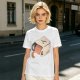 Olive T-Shirt With Whimsical Cat Mug Graphic Print