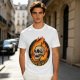 Olive T-Shirt With Roast In Peace Flaming Skull Graphic