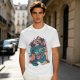 Olive T-Shirt With Girls On A Teal Tiger Graphic Print