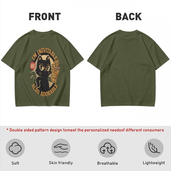 I'm Inevitable Also Adorable Black Cat Infinity Gauntlet T-Shirt