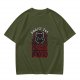 Olive t-shirt with 'Praise the Dark Lord' and dark cat graphic