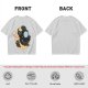 Olive T-Shirt With Black Cats On Crescent Moon Space Print