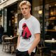 Olive T-Shirt With Black Cats And Red Panther Signal Graphic
