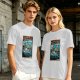 Olive T-Shirt with Stranger Hobbs Upside Down Comic Print