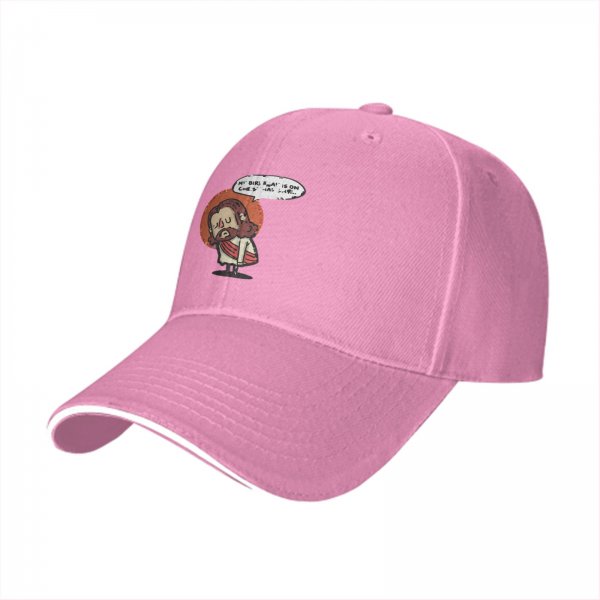 Black Baseball Cap With Cute Cartoon Jesus Graphic And Speech Bubble