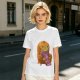 Olive Green T-Shirt with Cozy Frog in Pumpkin Hat Graphic