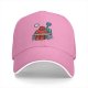 Black Baseball Cap With Robots At Desk Graphic Print
