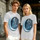 Olive T-Shirt With Crescent Moon And Dancing Spirit Graphic