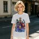 Olive T-shirt with Villainous Cartoon Character Group Print