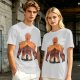 Olive T-Shirt With Giant Fire Warrior Silhouette And Small Knight Print