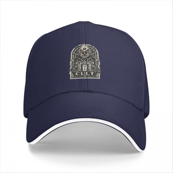 Black Baseball Cap With Cult Themed Archway Graphic