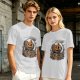 Olive Halloween Skeleton Pumpkin Graphic T-Shirt