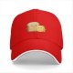 Black Baseball Cap With Cute Bread And Butter Cartoon Print