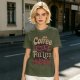 Coffee Makes Me Feel Less Murdery Graphic Olive T-Shirt