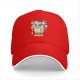 Black baseball cap with cartoon beer can robot graphic