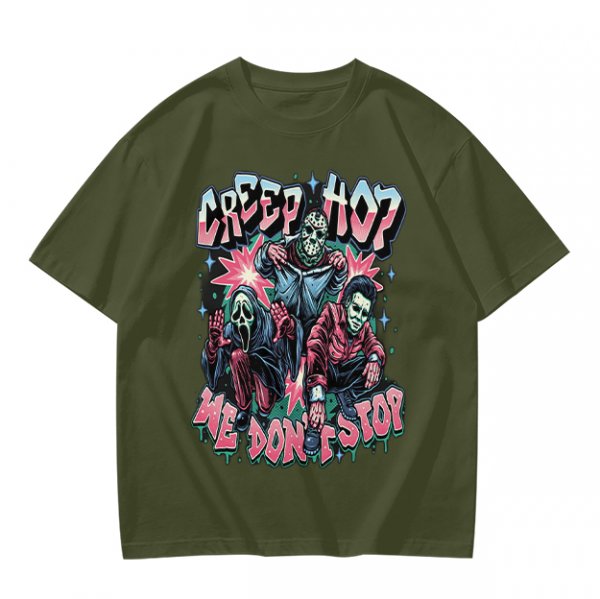 Creep Hop We Don't Stop Horror Character Graphic T-Shirt