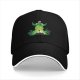 Black Baseball Cap With Green Ghostly Character Graphic