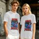 Olive Graphic T-Shirt with 'MORE POWER' and Muscular Skeleton Character