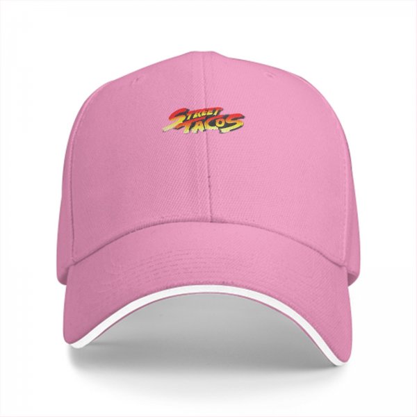 Black Baseball Cap With Street Tacos Graphic Print