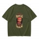 Olive t-shirt with annoyed red panda graphic and funny text
