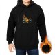 Black Hoodie With Campfire Cowboy Graphic Print