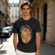 Olive t-shirt with cute puppy pile graphic and playful text