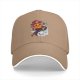 Black baseball cap with cute anime pirate character and cloud graphic