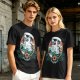Olive T-Shirt With Sailor Cat Tattooed Pipe Design