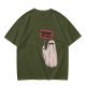 Olive T-Shirt With Ghost Holding 'Haunt The Rich' Protest Sign