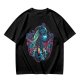 Olive T-Shirt with Gothic Corpse Bride Skull Candle Rose Print