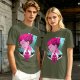 Olive T-shirt with Hisoka Anime Character and Ace of Hearts Print