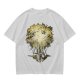 Olive Green T-Shirt With Glowing Tree Reflection Art