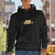 Black Hoodie with Cute Sleeping Cat Graphic