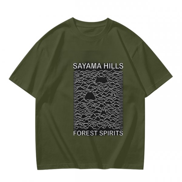 Sayama Hills Forest Spirits Graphic Olive T-Shirt
