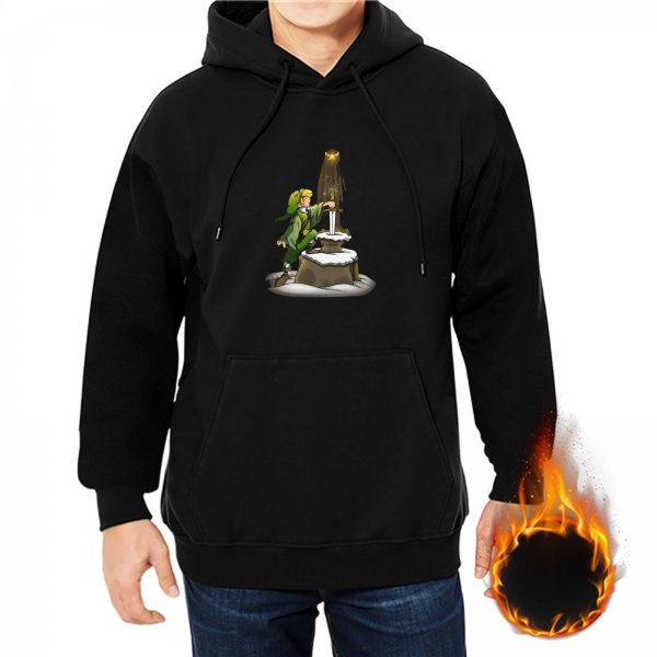 Black Hoodie With The Legend Of Zelda Master Sword Print