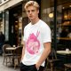 Oversized dark green t-shirt with cute pink ramen bowl graphic