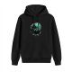Black Hoodie With Dark Fantasy Moon Creature Graphic Print