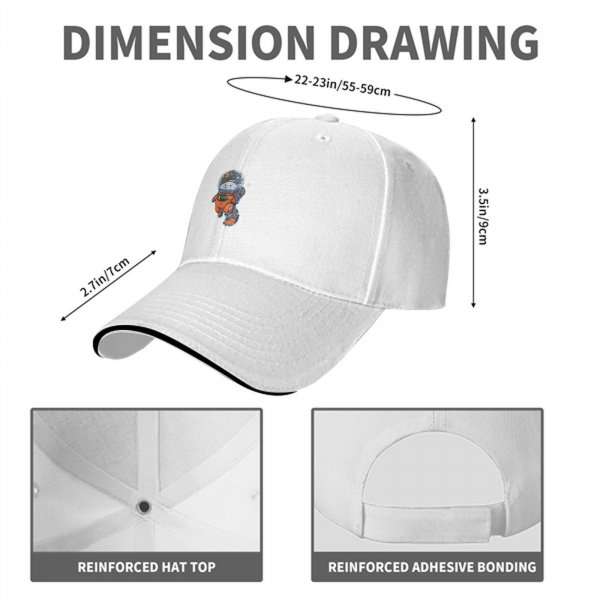 Black Baseball Cap With Cute Astronaut Animal Graphic