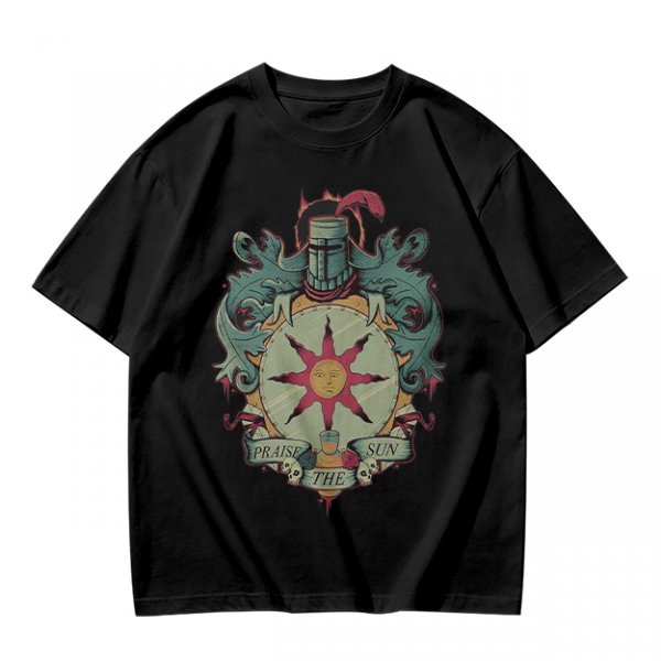 Olive T-Shirt With Praise The Sun Knight Sun Crest Print