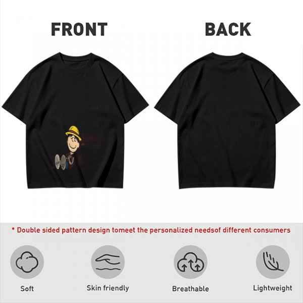 Olive Green T-Shirt with Smiling Boy in Yellow Hat Graphic